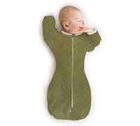 SwaddleDesigns Transitional Swaddle Sack, Baby Swaddles for Newborn with Arms Up Half-Length Sleeves & Mitten Cuffs, Sleep Sack Wearable Blanket, M (6.4-9.5 kg), 3-6 months, Heathered Green Turtle