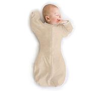 SwaddleDesigns Transitional Swaddle Sack, Baby Swaddles for Newborn with Arms Up Half-Length Sleeves & Mitten Cuffs, Sleep Sack Wearable Blanket, L (9.5-10.8 kg), 6-9 months, Heathered Oatmeal