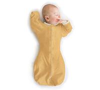 SwaddleDesigns Transitional Swaddle Sack, Baby Swaddles for Newborn with Arms Up Half-Length Sleeves & Mitten Cuffs, Sleep Sack Wearable Blanket, L (9.5-10.8 kg), 6-9 months, Heathered Gold
