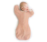 SwaddleDesigns Transitional Swaddle Sack, Baby Swaddles for Newborn with Arms Up Half-Length Sleeves & Mitten Cuffs, Sleep Sack Wearable Blanket, S (2.7-6.4 kg), 0-3 months, Heathered Peach Blush