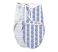 SwaddleMe Luxe Easy Change Swaddle - Size Small/Medium, 0-3 Months, 2-Pack (Water Color Indigo)