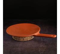 SWADESHI BLESSINGS Exclusive Range Unglazed Clay Tawa With Handle/Mitti Ke Bartan/Mud Tawa For Roti, Chappati, Paranthas/Earthen Indian Bread Maker + FREE ASH For Cleaning (9 Inches)