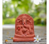 SWADESHI BLESSINGS Handmade 100% Eco-Friendly Tulsi Clay Ganesha Idol | Ganpati Murti | Ganesha Statue kit for Ganesh Chaturthi (8 Inches)
