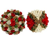 Swadeshi Desire Artifical Flower Bun Juda Maker Flower Gajra Hair Accessories For Women and Girls Multicolor, Pack of 2