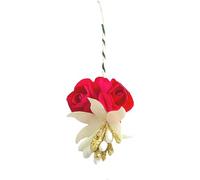 Swadeshi Desire Artificial Flowers Pins For Women's and Girls Hair Accessories, Pack-1 (Red)