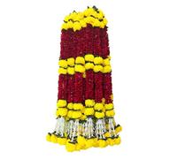 Swadeshi Desire Artificial Marigold Flower Garlands|Toran for Door Side Entrance Hanging Latkan 2 Pieces (30 inch, Maroon)