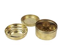 Swadeshi Desire Brass Box Pooja | Puja | Roli | Chawal | Chandan | Haldi | Kumkum Puja Box | Sindoor | Turmeric | Dabbi | Dibbi | Dhani | Dani Lid Holder with 5 Containers-5 in 1 Box