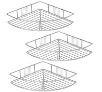 Swadeshi Desire™ Corner Shelf for Kitchen and Bathroom, Shelf Rack, Bathroom Shelf Wall Mounted, Chrome Finish/Stainless Steel Multipurpose Storage Organizer(Size: 23 x 23 x 5 cm)(Set of 3)