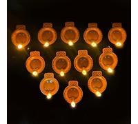 Swadeshi Desire™ Diyas/Deepak Decoration diyas for Diwali,Home,Office,Temple/Water Sensor Led Light/Pack of 12/Brown Colour