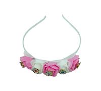 Swadeshi Desire Flower Hair Band For Baby Girls/Bridal Hair Band For Women Pack_1, Color_White & Pink