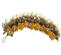 Swadeshi Desire Hair Bun Gajra Flower Artificial Juda Accessories for Women in Yellow Color Pack of 1