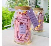 Swadeshi Desire™Handmade Art for Loved Ones/Reasons Why I Love You Message Bottle With Light/Pink Love Message Chits