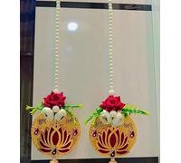 Swadeshi Desire™Handmade Shubh Labh Lotus Hanging Wall/Beautiful Flower Decorated, Best for Home Decor(Pack of 2)