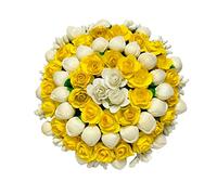 Swadeshi Desire Juda Bun Hair Flower Gajra for Wedding and Parties Use for Women in Yellow Color Pack of 1