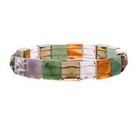 Swadeshi Desire Multi Colour Square Pyramid Beads Bracelet for Prosperity & Progress Vastu Feng Shui Reiki Healing With Jute Bag (Men, Women)