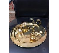 Swadeshi Desire™ OM Puja Thali Set with Religious Spritual Item for Puja/Brass
