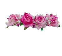Swadeshi Desire Pink Rose Flower Hair Gajra For Women Party Bridal Wedding Fabric/Artificial Rose Flower Bun Juda Pack-01