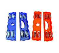 Swadeshi Desire™Plastic Indian Musical Percussion Instrument Kartal | Hand Cymbol | Parrot Manjira For Bhajan, Kirtan (1 Pair | Pack of 1) (Blue and Orange)