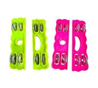 Swadeshi Desire™Plastic Indian Musical Percussion Instrument Kartal | Hand Cymbol | Parrot Manjira For Bhajan, Kirtan (1 Pair | Pack of 1) (Green and Pink)