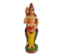 Swadeshi Desire™Polymarble Murugan Statue with Vel, (Gold, 21 cm)