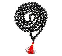 Swadeshi Desire™Shaligram Mala, Sacred Stone Shaligram Black Round Beads from Nepal, Yoga, Earthy(108+1 Beads)