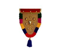 Swadeshi Desire™Small Wall Hanging Nettipattam for home(Elephant Caparison)-45 cm Height, 11 inches golden area, Multicolor