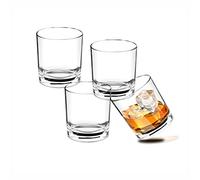 Swadeshi Desire™Solid Base Whiskey Shot Glass Set of 6 (80 ml, Clear)