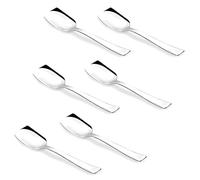 Swadeshi Desire™ Stainless Steel Ice Cream Spoons, Silverware Spoon Set, Dinner Spoon(Length 13.5cm), Food Grade Silverware for Home & Kitchen, Durable Stylish (Set of 6)
