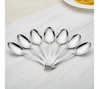Swadeshi Desire™ Stainless Steel Spoon Set for Home & Kitchen, Tea, Coffee, Sugar & Spices, Small Spoons, Dining Tableware, Silver (Moti)15.5 cm/ 12 pc.