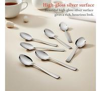Swadeshi Desire™ Stainless Steel Tea Spoon Set for Tea, Coffee, Sugar & Spices, Small Spoons, Silver(Thickness: 1.8mm) (Length: 14.5 cm)6 Piece