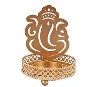 Swadeshi Desire™ Tealight Candle Holder | Divine Shadow Ganesh |Golden| (10)