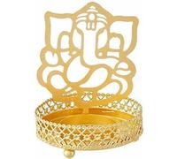 Swadeshi Desire™ Tealight Candle Holder | Divine Shadow Ganesh |Golden|Pack of 1