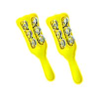 Swadeshi Desire™Three line Music Instrument for kirtan, Bhajan, Mandir aarti Plastic Majira, Color :-Yellow and Yellow, Pack of 2