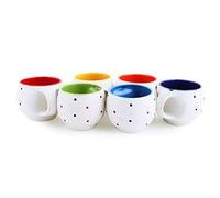 Swadeshi Desire™ Unique Great Designed Colorful Classic Tea Cup Sets of Ceramic with Comfortable Strong Handle | Serve Hot Tea and Coffee with Joy and Happiness/White/ 150 Milliliters
