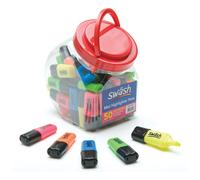 SHOW-ME Swash Mini Highlighters Tub - 5 Assorted Colours - Set of 50 - MHL50T