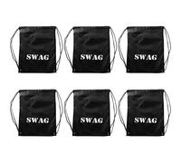 SWAG BAG THIEF BURGLAR SACK ROBBER CONVICT COPS AND ROBBERS DRAW STRING BAG FANCY DRESS ACCESSORY SWAG BAG WHOLESALE - SIZE 39 X 29CM - X6 SWAG BAG