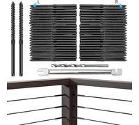 Swage Lag Screws for Cable Railing - 80 Pack Black T316 Stainless Steel Left and Right Handed Thread - 1/8" Cable Railing Hardware Kit for Deck Stair Wood Post Railing System