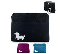 Swaggly Extra Small Dog Treat Pouch - Slim Magnetic Pocket Dog Treat Bag for Walking & Training - Discreet Clip On Treat Pouch for Leash, Waistband or Pocket - Mess Free Storage (Black/Gray)