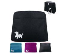 Swaggly Pocket Sized Dog Treat Pouch - Treat Pouches for Pet Training - Small Dog Treat Pouch with Magnetic Closure - Dog Walking Accessories - Black with Gray Interior