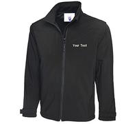 swagwear Embroidered Premium Unisex Soft Shell Your Text Logo Personalised Workwear Uniform Soft Shell 3 Colours (XS-3XL) 611 Black