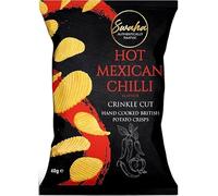 Swaha Crisps Hot Mexican Chilli 24 Packs X 40g - Pure Saatvic - Traditional Hand-Cooked Crisps from UK - All-Natural, Gluten-Free Snack - 100% British Potatoes - Onion & Garlic Free