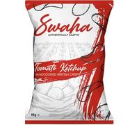 Swaha Crisps Tomato Ketchup 24 Packs X 40g - Pure Saatvic - Traditional Hand-Cooked Crisps from UK - All-Natural, Gluten-Free Snack - 100% British Potatoes - Onion & Garlic Free
