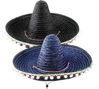 Swakuta 2 Pcs Giant Mexican Sombrero Hat Fiesta Sombrero Party Hats Cinco de Mayo Straw Sombrero Hat for Mexican Carnival Birthday Theme Party Costume Favors