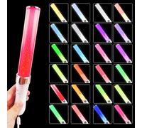 Swakuta 3 Pack LED Light Stick 24 Colors Change Glow Wand Multicolor Light Up Sticks for Wedding Club Carnival Concerts Supplies