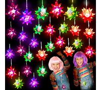 Swakuta 30 Pack LED Crystal Star Necklaces Bulk Light up Crystal Star Necklaces Colorful Crystal Star Pendant Glow in The Dark for Party Favors Goodie Bag Fillers Gift