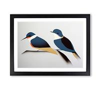 Swallow Bird Minimalist Art Abstract Framed Print | A4 Black Framed Wall Art | Ready to Hang | Minimalist Fantasy Picture | Living Room Bedroom Lounge Office