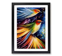 Swallow Bird Painted Vol.1 Framed Print | A2 Black Framed Wall Art | Ready to Hang | Modern Nature Picture | Living Room Bedroom Lounge Office