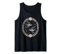 Swallow Birds Celestial Stars Floral Orbit Tank Top