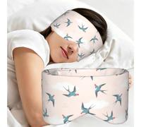 Swallow Birds with Hearts, Sleep Mask for Home Travel, Full Eye Covers Light Blocking Eye Mask Sleep Eye and Ear Muffs