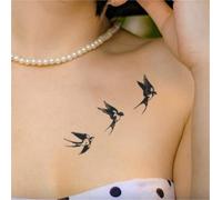 Swallow Flying Herbal Temporary Tattoos, Waterproof, For Hands, Collarbone, And Shoulders; Long-lasting 2 Weeks; Fake Tattoos